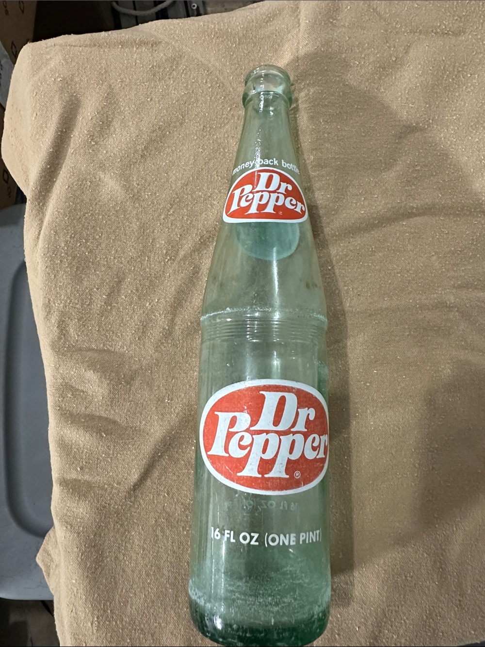 Dr Pepper Vintage Green Glass Bottle - Decorative Reptile Habitat Accessory